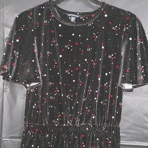 Calvin Klein Velvet Logo Dress 12/14
